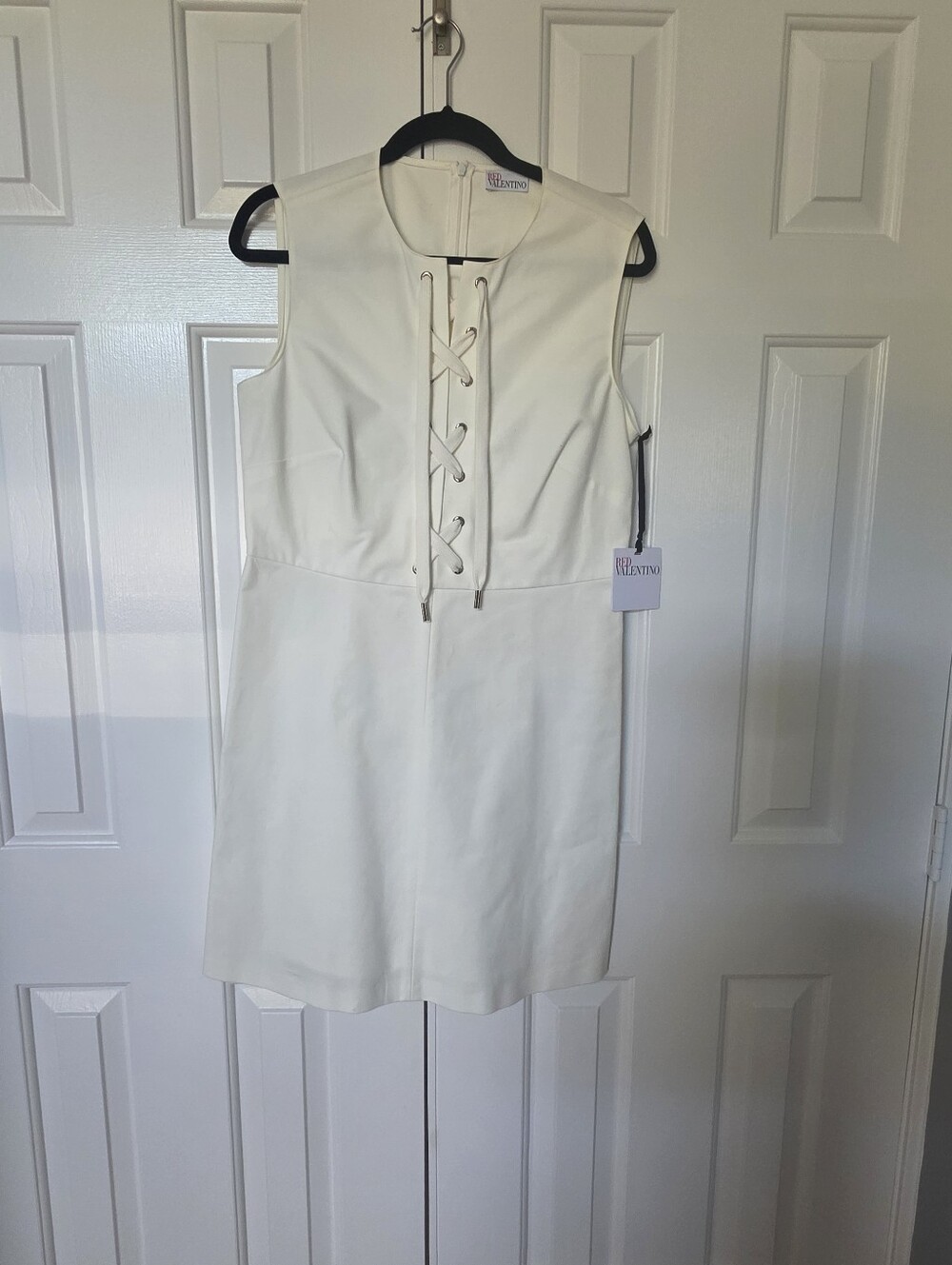 RED Valentino Sleeveless White Sheath Dress